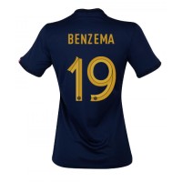 Echipament fotbal Franţa Karim Benzema #19 Tricou Acasa Mondial 2022 pentru femei maneca scurta